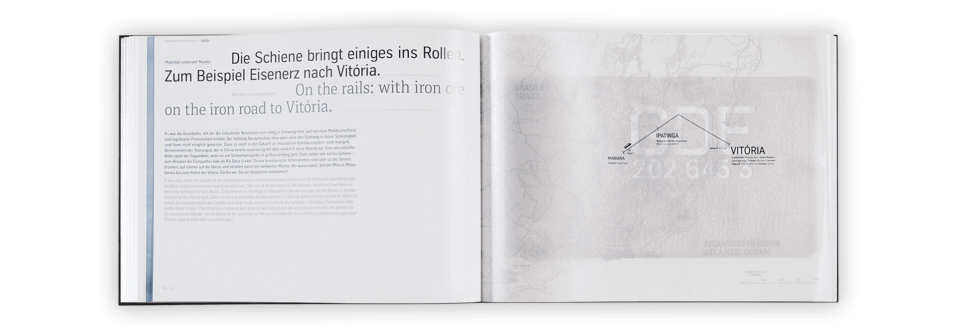 Corporate Book Discover Steel ThyssenKrupp Doppelseite mit Typografie