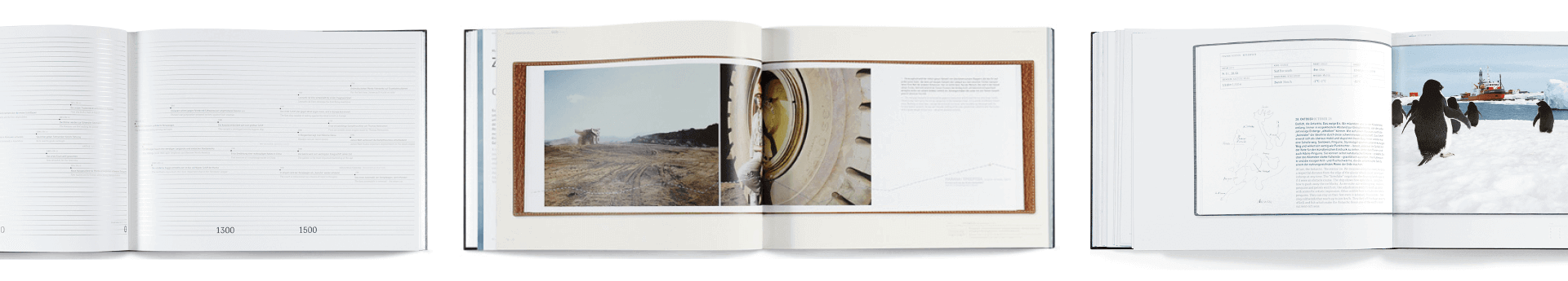 Doppelseiten mit Fotgrafie und Infografik aus ThyssenKrupp Corporate Book Discover Steel