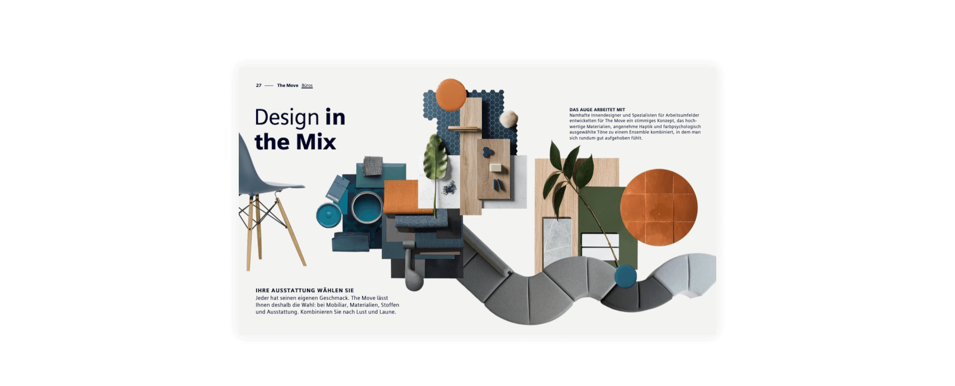 Design in the Mix Seite aus Vermarktungsexposé von Siemens Real Estate The Move von haefelinger design